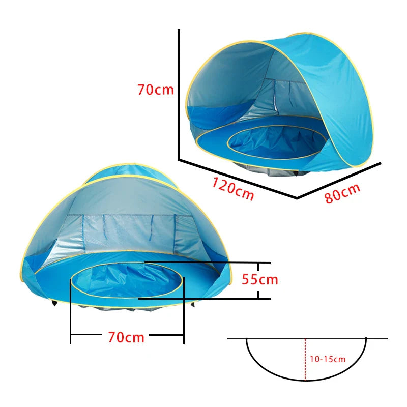 Kids Beach Tent  Pop-Up UV Protection Shelter With Pool - Product detail 11