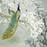 Peacock Mural Wallpaper | Oriental Cherry Blossom Art
