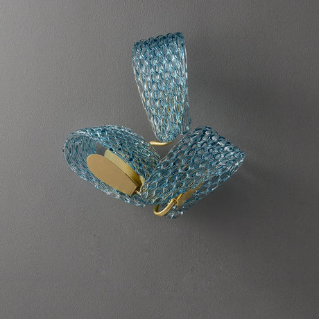 Modern Glass Wall Light  Textured Blue Copper Design - Product detail 4