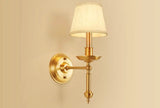Classic Wall Sconce  Curved Brass Arm With Fabric Shade - Product detail 14