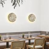 Natural Stone Wall Lamp  Marble Pattern Design - Detailed view