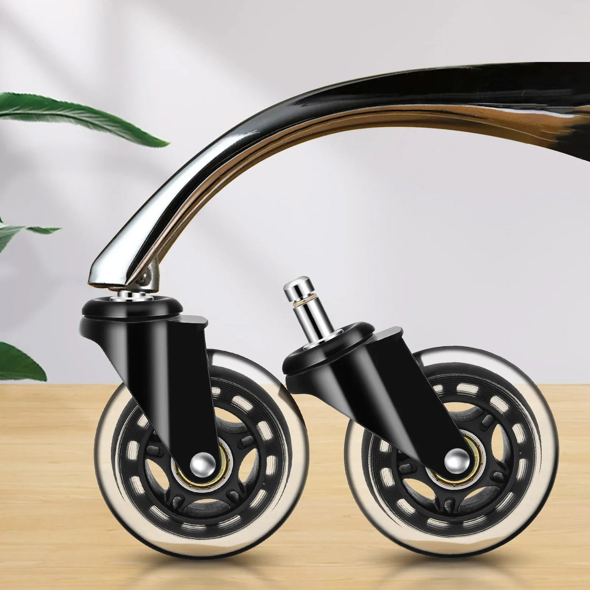 Office Chair Caster Wheels  Heavy Duty Rubber Rolling Set - Product detail 4