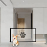 Retractable Pet Safety Gate  Mesh Barrier with Paw Print Design - Product example