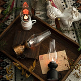 Vintage LED Oil Lamp  Battery Powered Glass Chimney Design - Detailed view