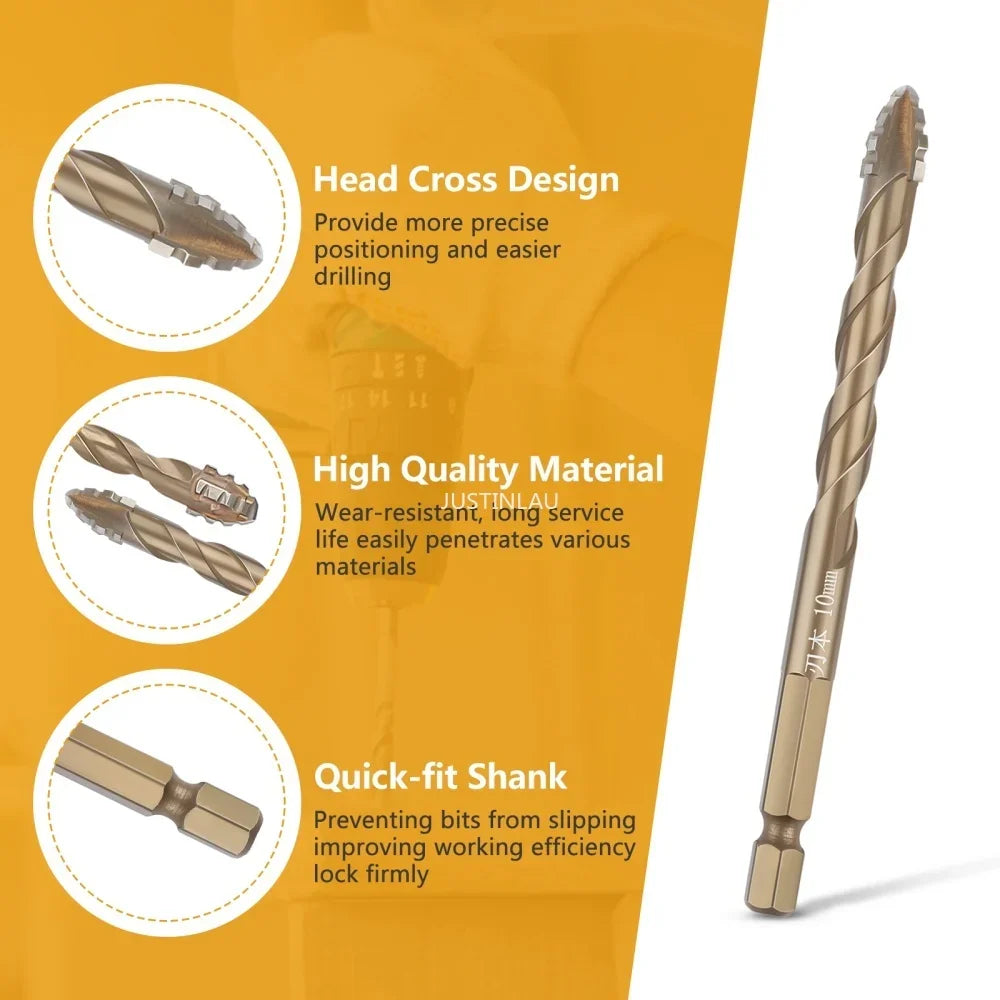 Professional Masonry Drill Bit Set  Titanium-Coated Multi-Surface Kit - Product detail 8