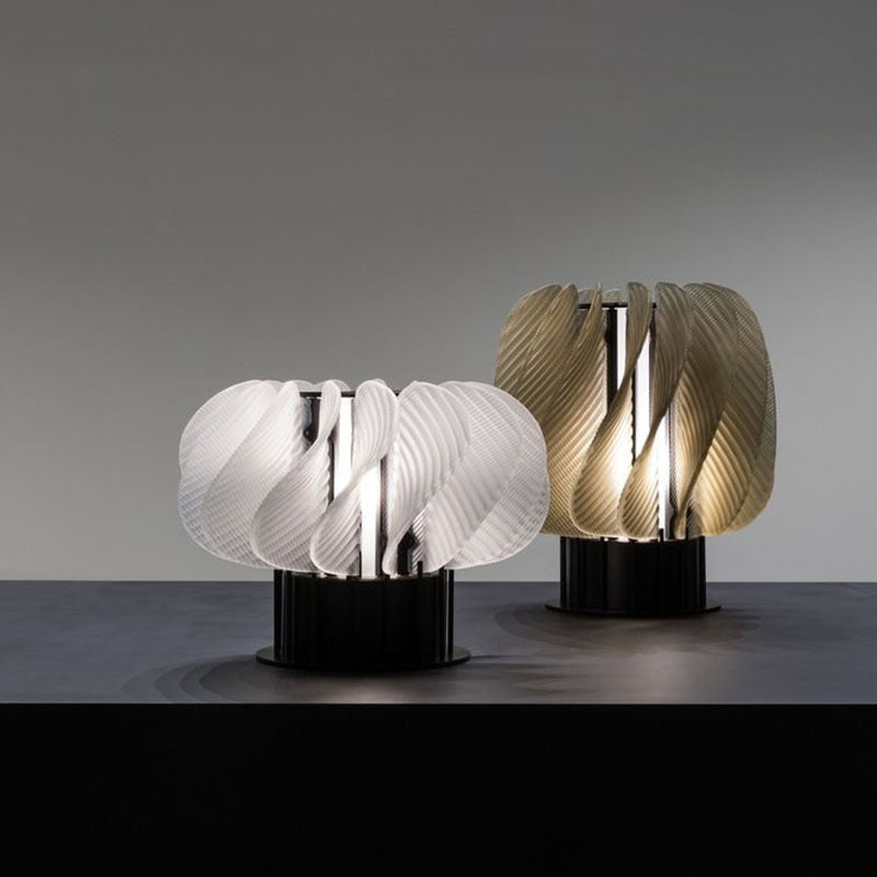 Modern Table Lamp  Sculptural Wave Design - Detailed view