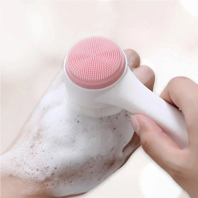 Silicone Face Cleanser  Dual-Sided Exfoliating Brush - Product showcase