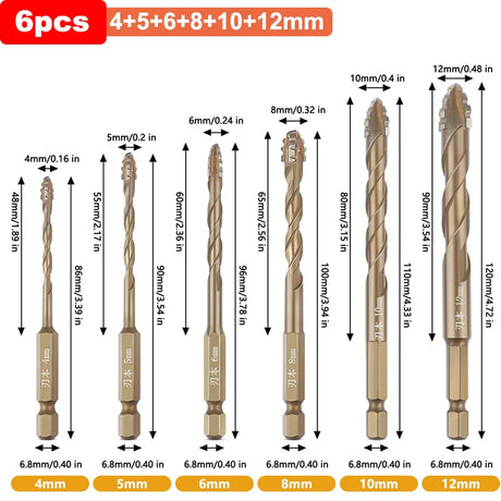 Professional Masonry Drill Bit Set  Titanium-Coated Multi-Surface Kit - Product detail 13