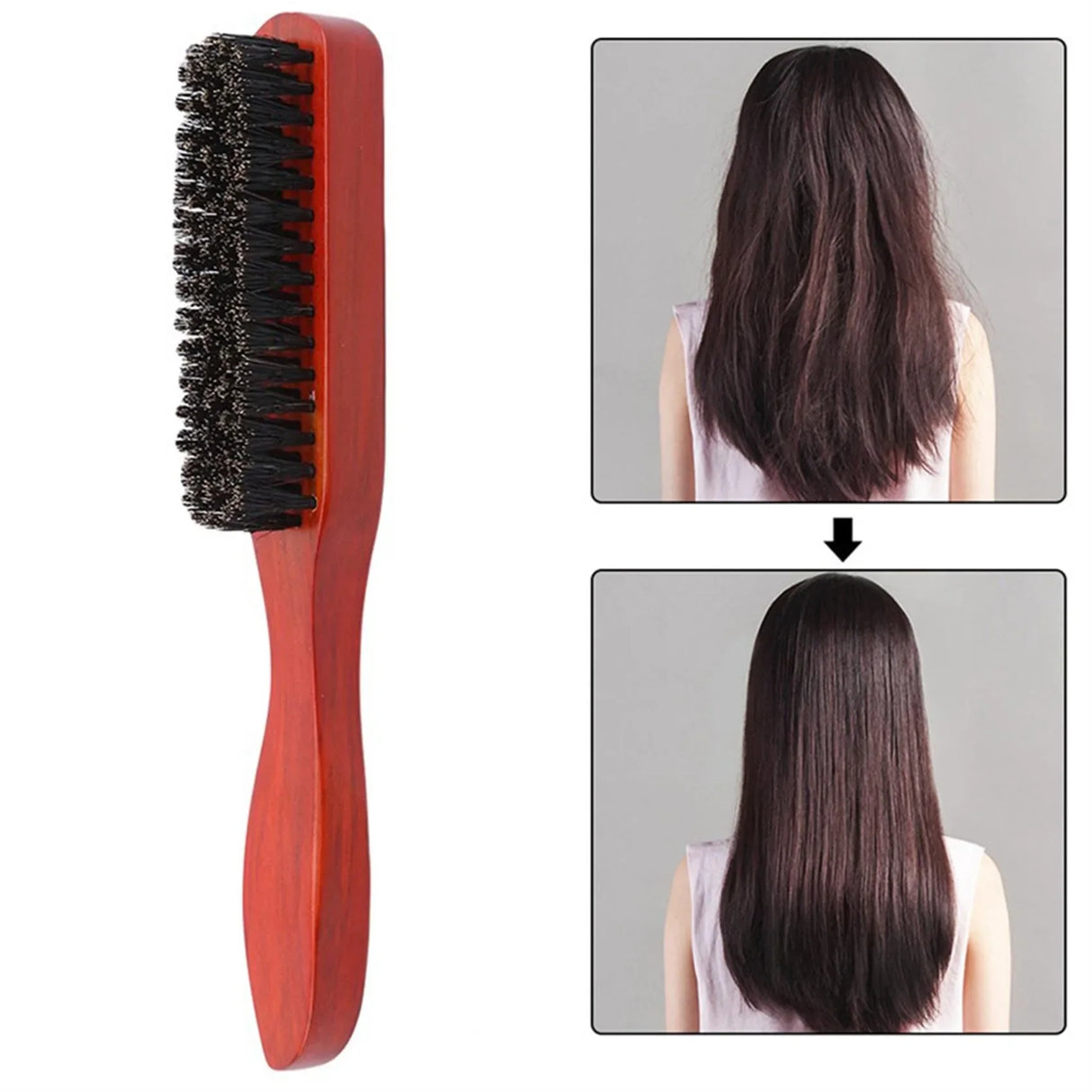 Professional Teasing Brush  Boar Bristle Wooden Handle - Product detail 5