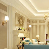 Classic Wall Sconce  Brushed Gold With Linen Shade - Product detail 5