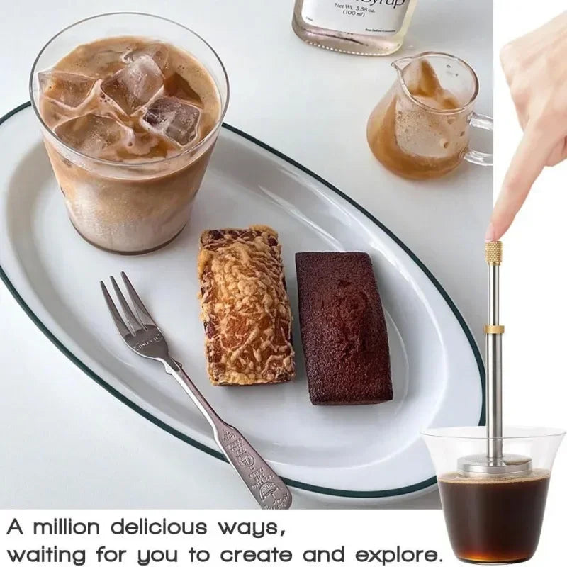 Portable French Press Coffee  Tea Maker  Stainless Steel Travel Brewer - Product detail 4