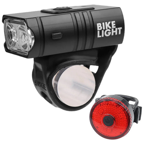 LED Bicycle Light Set  USB Rechargeable Front and Rear Safety Lights - Product showcase
