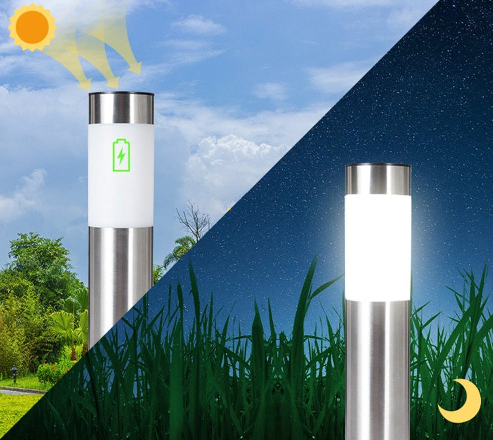 Solar Garden Path Light  Minimalist Aluminum Design - Detailed view