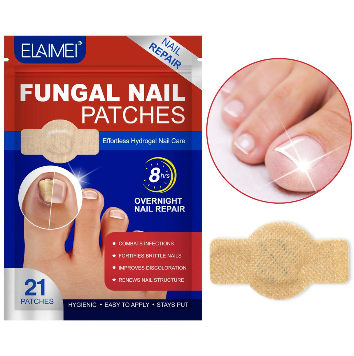 Antifungal Nail Treatment  Overnight Hydrogel Repair Patches - Product showcase