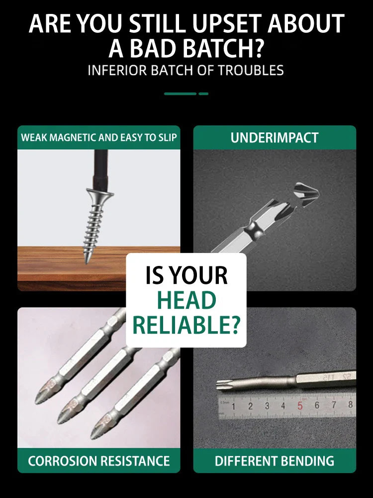 Professional Phillips Screwdriver Bit Set  Rainbow Titanium Steel Impact Bits - Detailed view