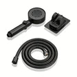 High Pressure Handheld Shower  Matte Black With Wall Mount - Product showcase