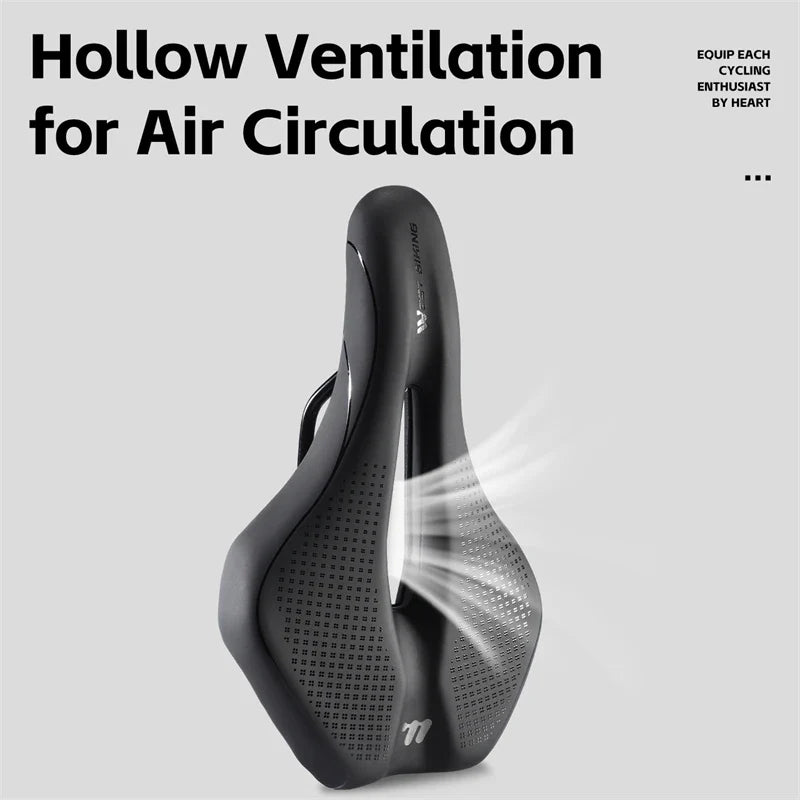 Ergonomic Bike Saddle  Shockproof Leather Cushion Design - Detailed view