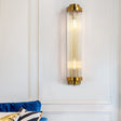 Art Deco Wall Sconce  Gold Crystal Glass Rod Design - Detailed view