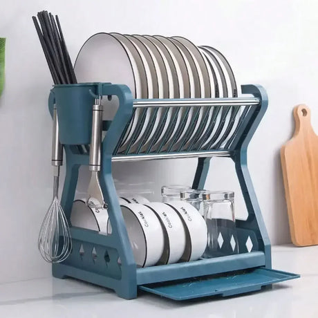 Kitchen Dish Drying Rack  2-Tier Stainless Steel Design - Product detail 8
