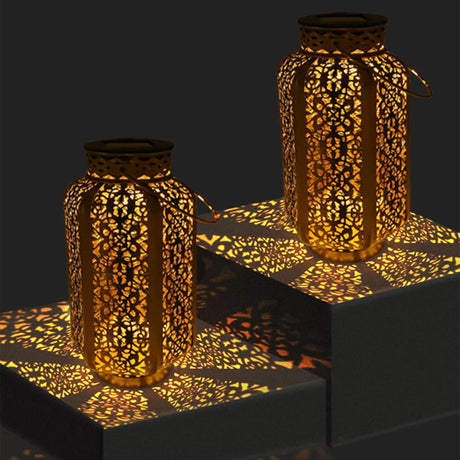 Solar Garden Lantern  Moroccan Iron Lattice Design - Product detail 5