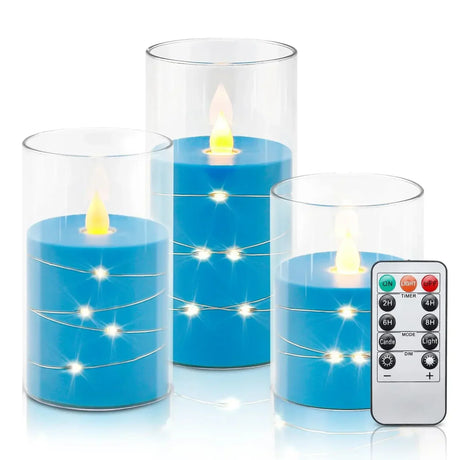 LED Flameless Candles  Glass-Encased Red Wax Design - Product detail 5