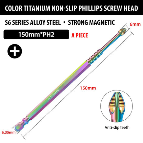 Professional Phillips Screwdriver Bit Set  Rainbow Titanium Steel Impact Bits - Product detail 16