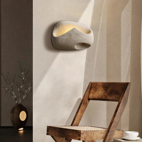 Minimalist Wall Sconce  Sculptural Cement Design - Product detail 6