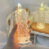 LED Flameless Candle  Crystal Glass Pattern Design - Product showcase