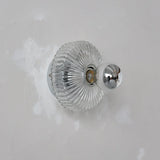 Vintage Glass Wall Lamp  Ribbed Dome Shade With Chrome Accent - Product detail 4