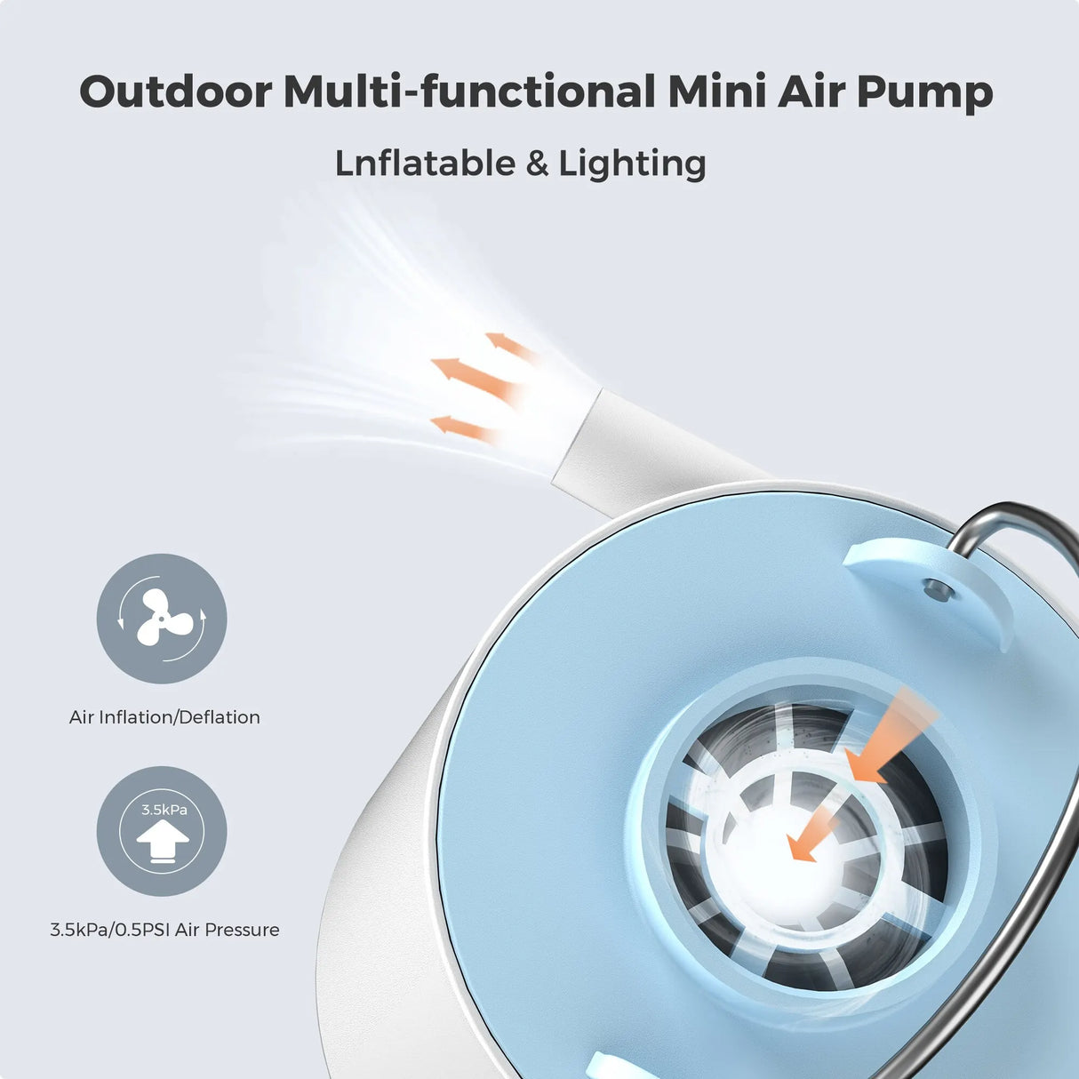 Portable Electric Air Pump  USB Rechargeable Mini Inflator - Product example