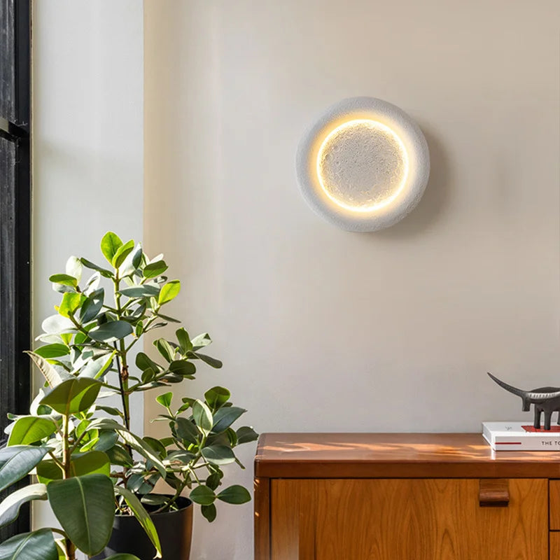Modern Moon Wall Light  Wabi Sabi Textured Design - Product detail 5