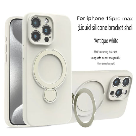 iPhone 15 Pro Max Ring Case  360 Rotating MagSafe Silicone Cover - Product detail 6