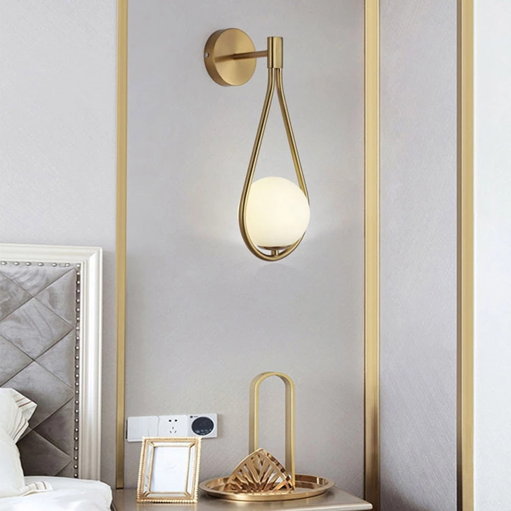 Modern Wall Sconce  Brushed Gold Globe Light - Product detail 4