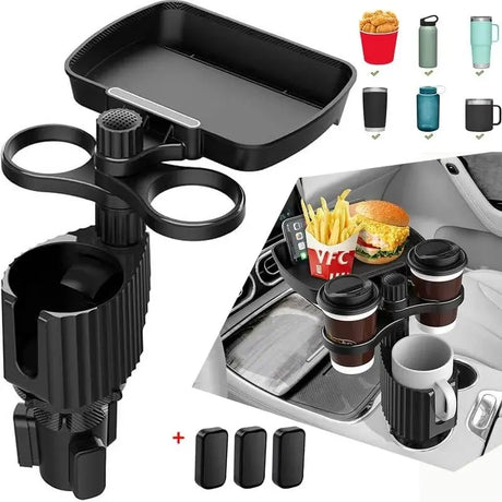 Car Cup Holder Expander  Multi-Function Food  Drink Tray - Product showcase