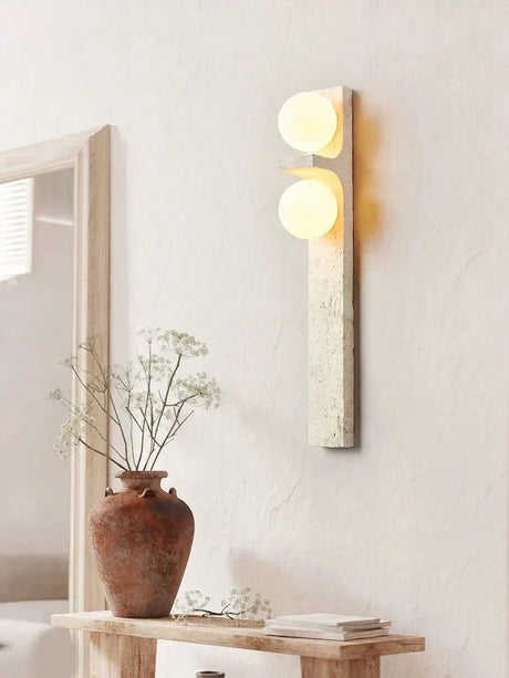 Modern LED Wall Light  Natural Stone Dual Globe Design - Product detail 4