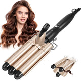 Triple Barrel Hair Curler  Ceramic Tourmaline Wave Styler - Product example