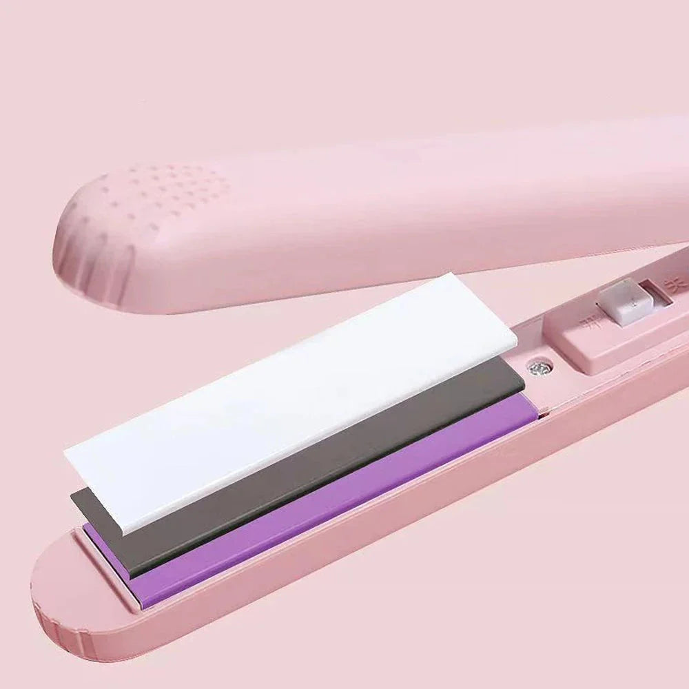 Ceramic Hair Straightener  Dual-Function Styling Tool Pink - Detailed view