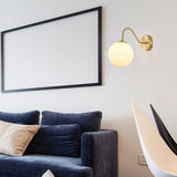 Scandinavian Globe Wall Light  Brass Finish with Adjustable Arm - Product detail 4