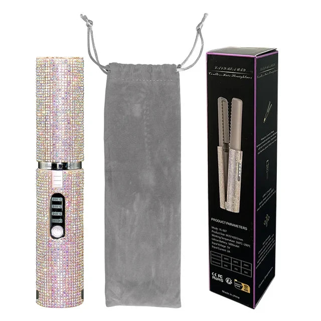Rechargeable Hair Straightener  Cordless Dual Function Styling Tool - Product showcase