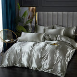 Luxury Satin Bedding Set  Silky Smooth Duvet Cover  Pillowcases - Product detail 4