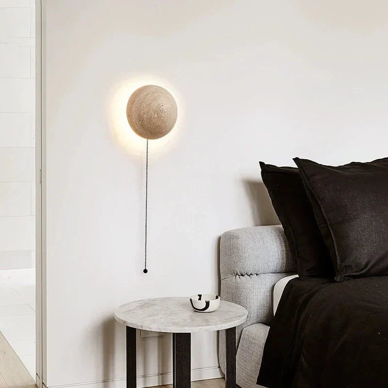 Travertine Wall Light  Natural Stone Half-Round Design - Product detail 5