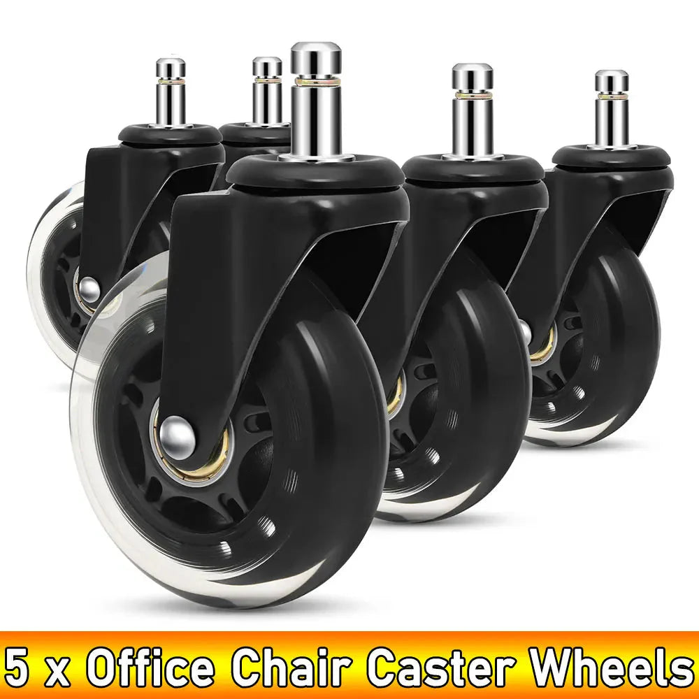 Office Chair Caster Wheels  Heavy Duty Rubber Rolling Set - Product showcase