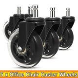 Office Chair Caster Wheels  Heavy Duty Rubber Rolling Set - Product showcase