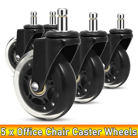 Office Chair Caster Wheels  Heavy Duty Rubber Rolling Set - Product showcase