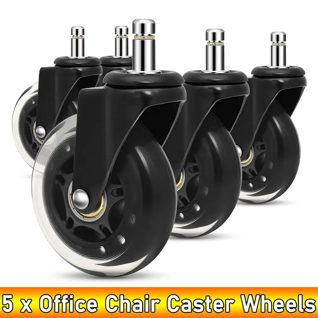 Office Chair Caster Wheels  Heavy Duty Rubber Rolling Set - Product showcase