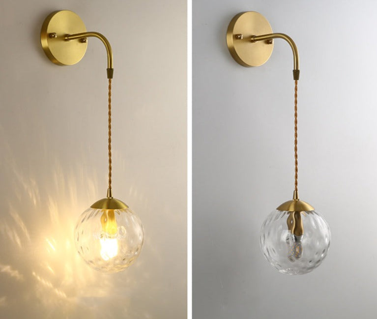 Scandinavian Globe Wall Light  Brass Finish with Adjustable Arm - Product detail 13