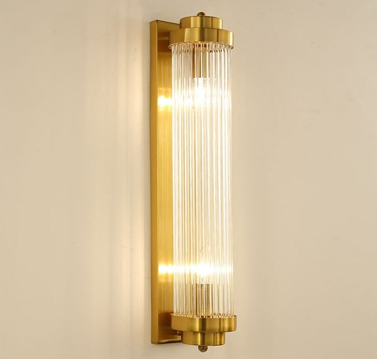 Art Deco Wall Sconce  Gold Crystal Glass Rod Design - Product detail 6