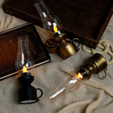 Vintage LED Lantern  Glass Hurricane Rustic Design - Detailed view