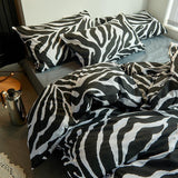 Zebra Print Duvet Cover Set  Egyptian Cotton Bedding - Detailed view