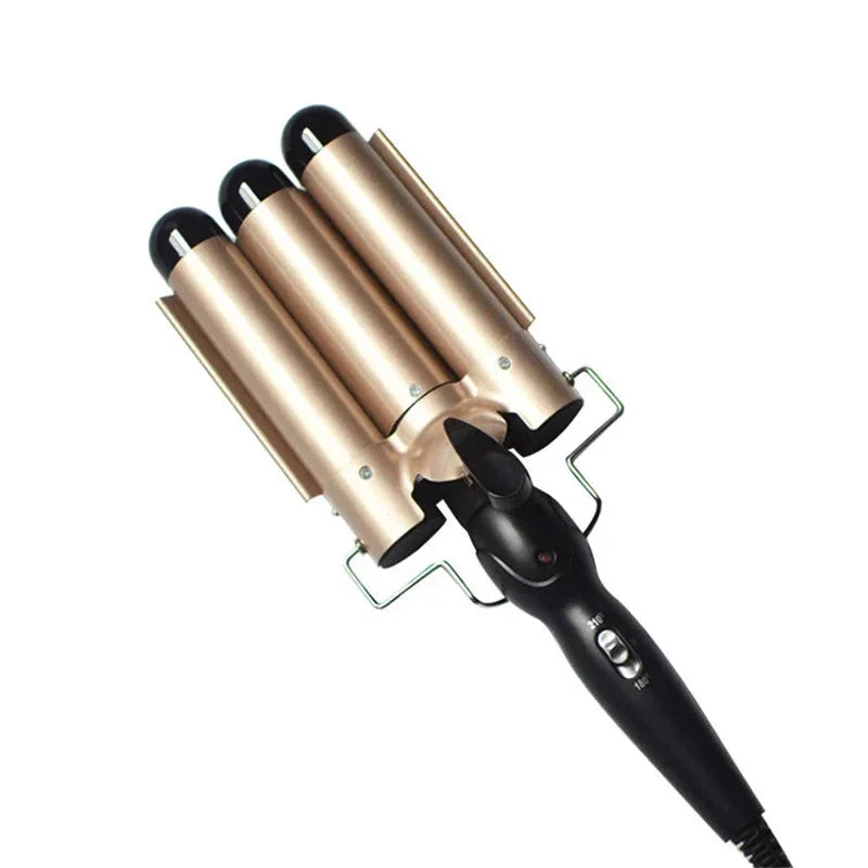 Triple Barrel Hair Curler  Ceramic Tourmaline Wave Styler - Product showcase